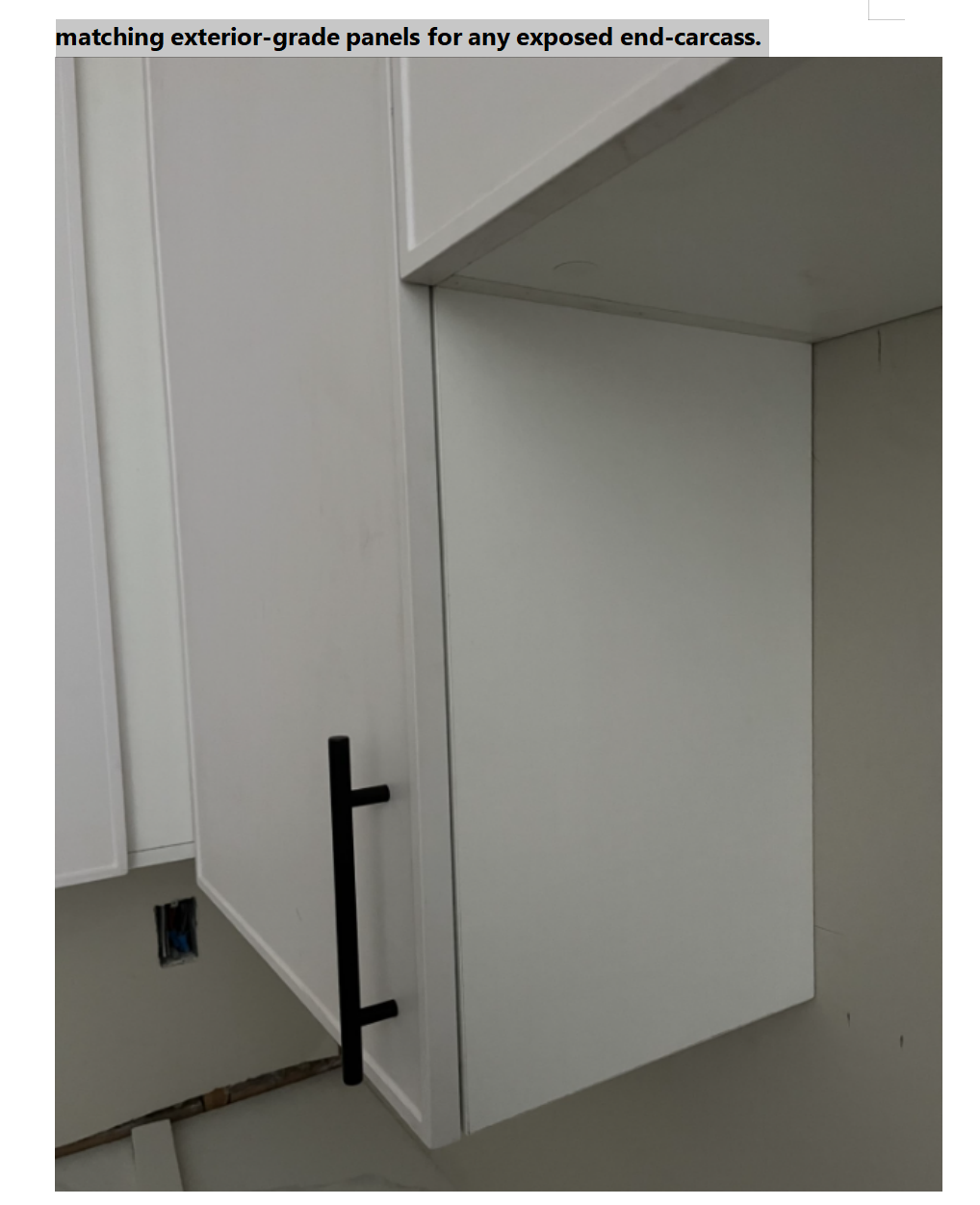Color mismatch between cabinet carcass and doors