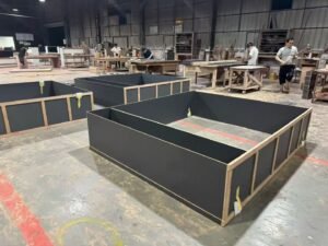 solid constructed hotel wardrobe carcass factory assembly custom joinery
